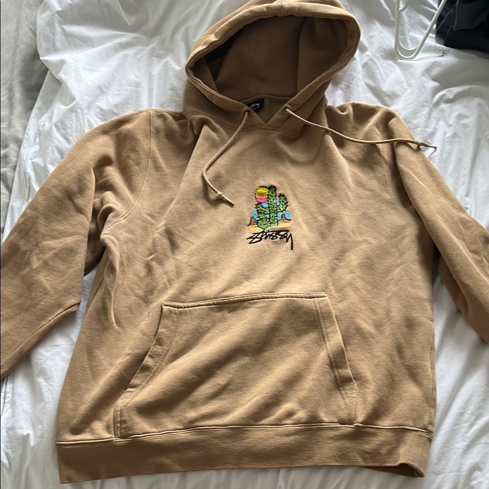 Stussy Tan Sweatshirt Hoodie Casual Comfort - Picture 1 of 3